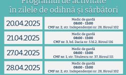 Programul de Activitate în zilele de odihnă și sărbători