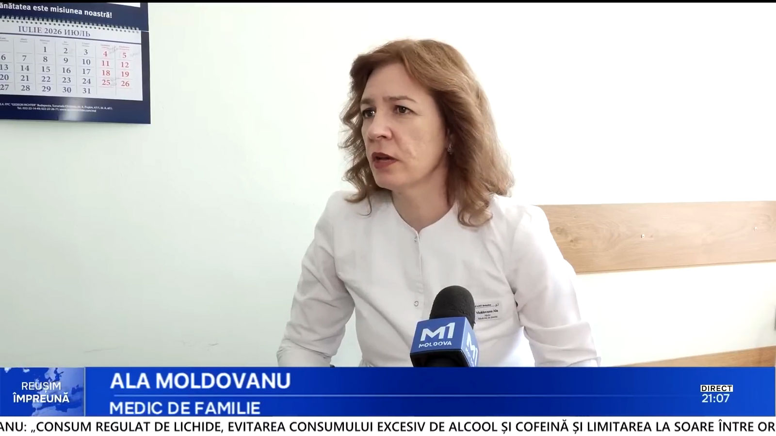 Read more about the article Dna Ala Moldovanu, medic de familie în cadrul Centrului Medicilor de Familie nr.2 IMSP AMT Botanica vine cu recomandări anticaniculă în reportajul oferit pentru Moldova 1